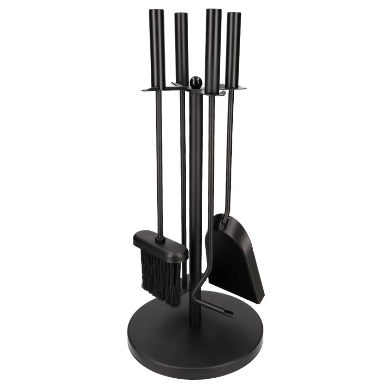 Fireplace Set 5pcs With Scraper Black